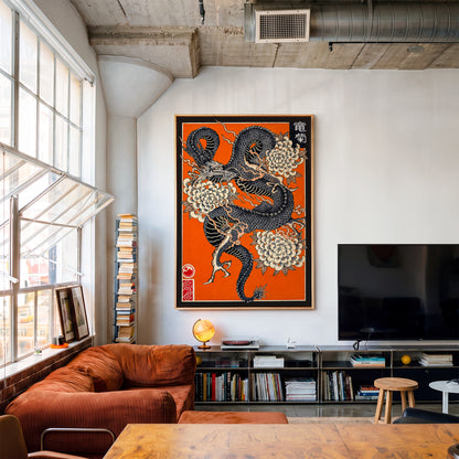 Dragon & Kiku canvas