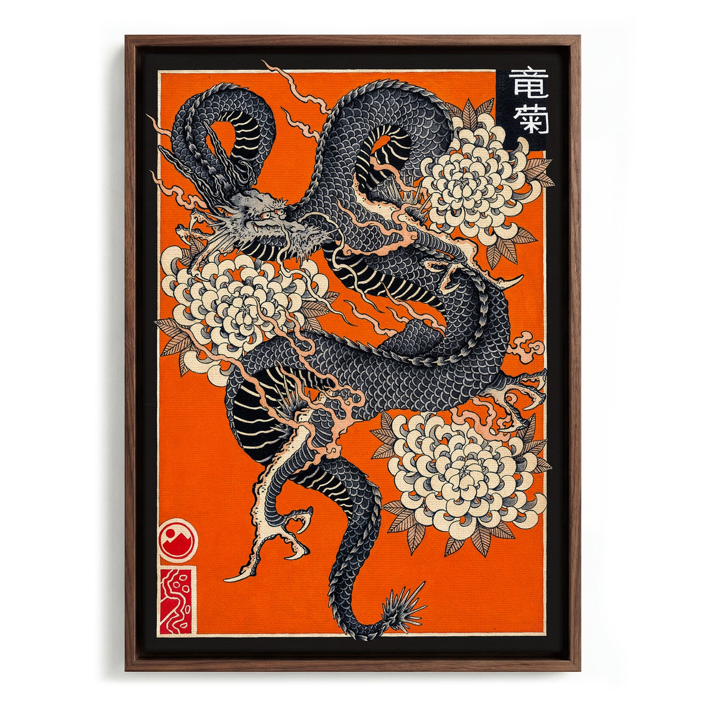 Dragon & Kiku canvas