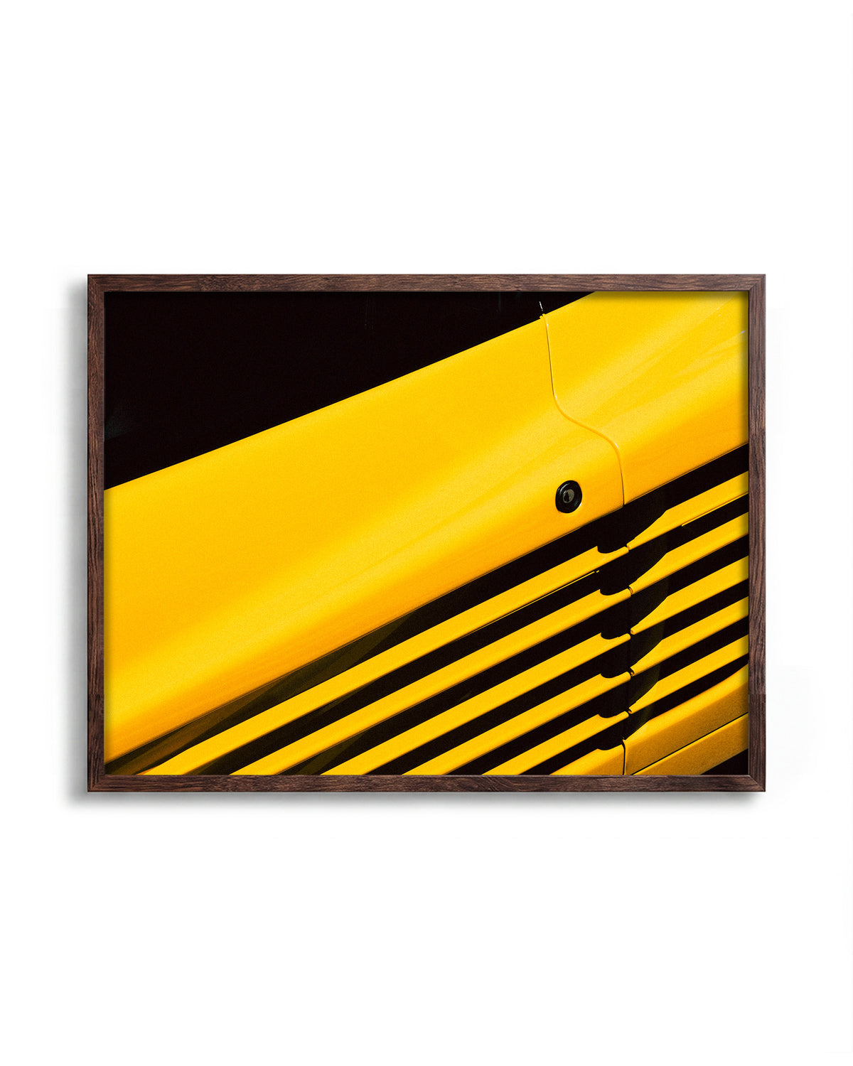 Lines - no background framed - walnut