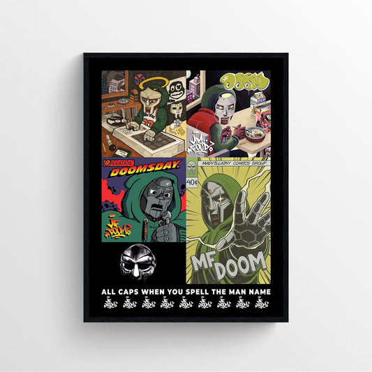 MF album cover comic style poster framed