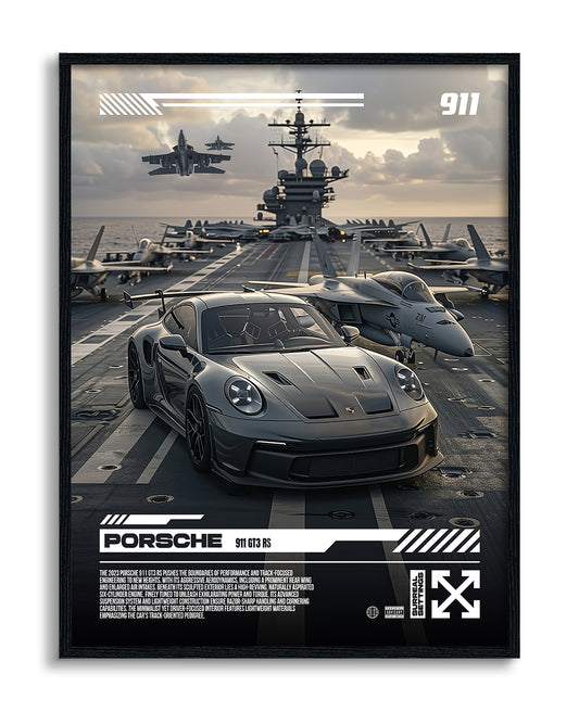 Porsche 911 Fighter Jet Car Poster