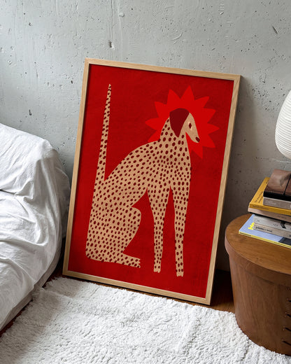 Red Dalmatian - room context oak