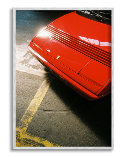 Red Ferarri yellow lines