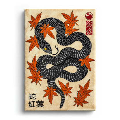 Snake & Momiji canvas