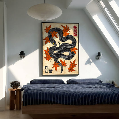 Snake & Momiji canvas