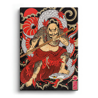 Samurai & Snake canvas