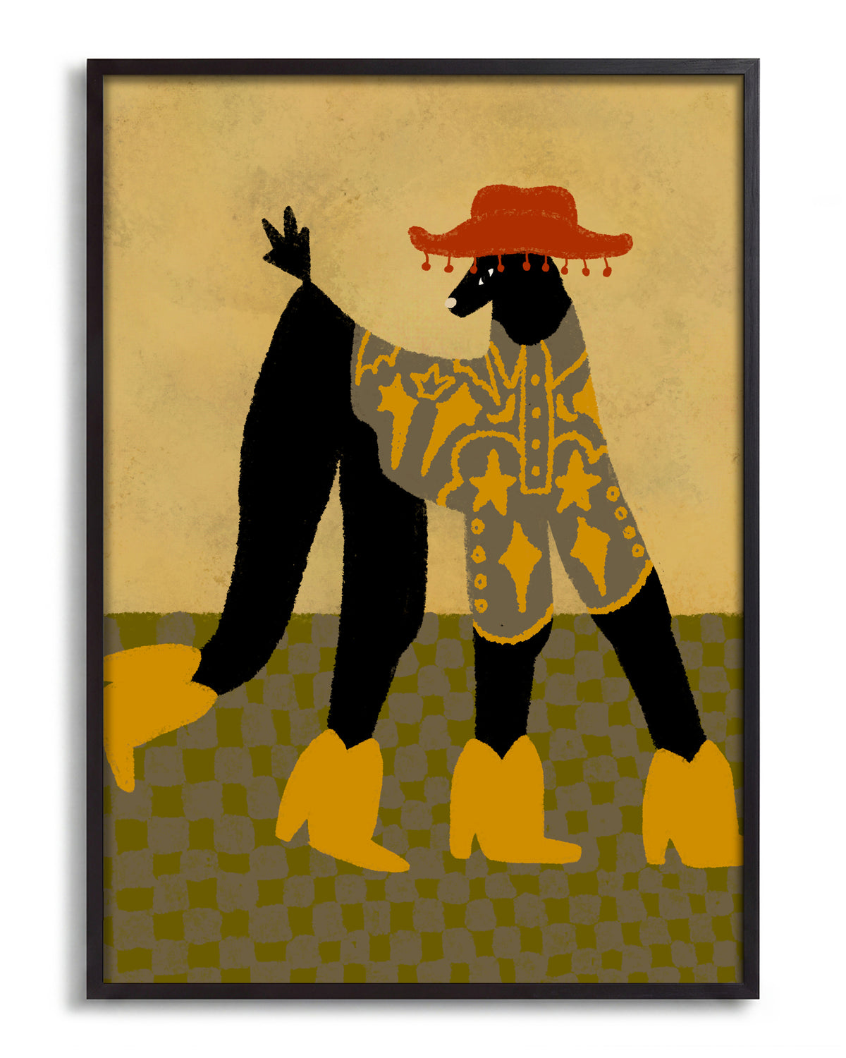 Santiago Cowboy - no background framed - black