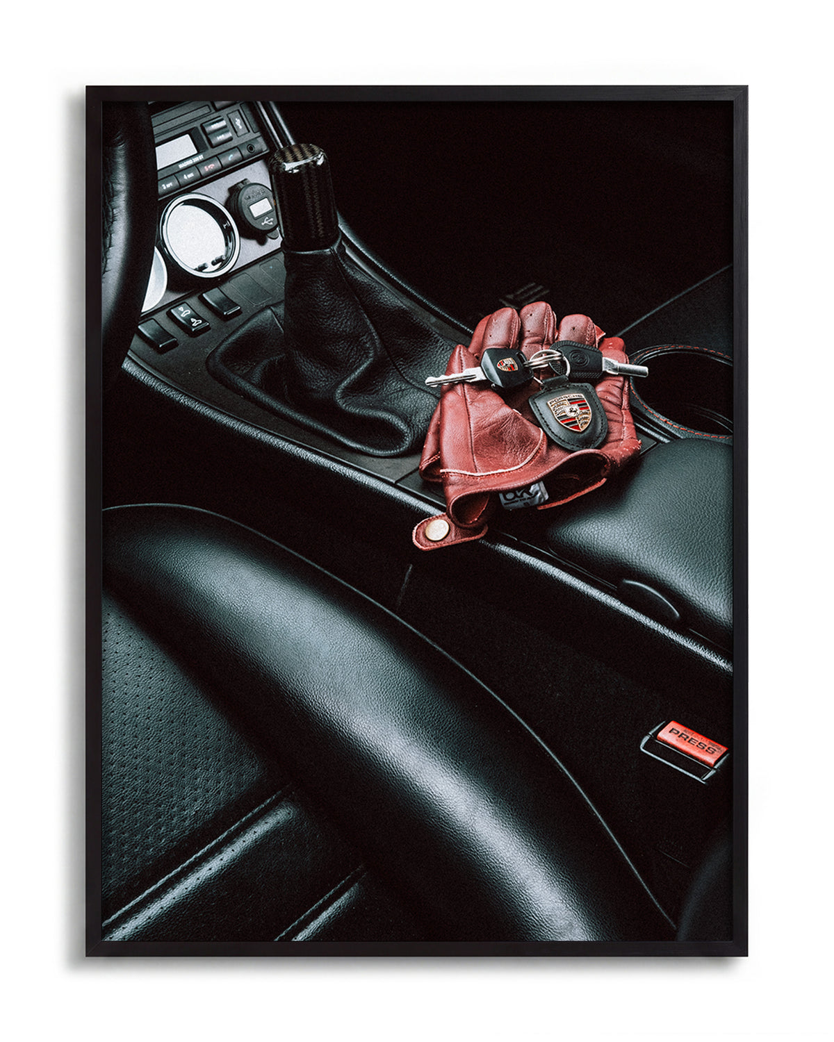 Scent of Leather - no background framed - black