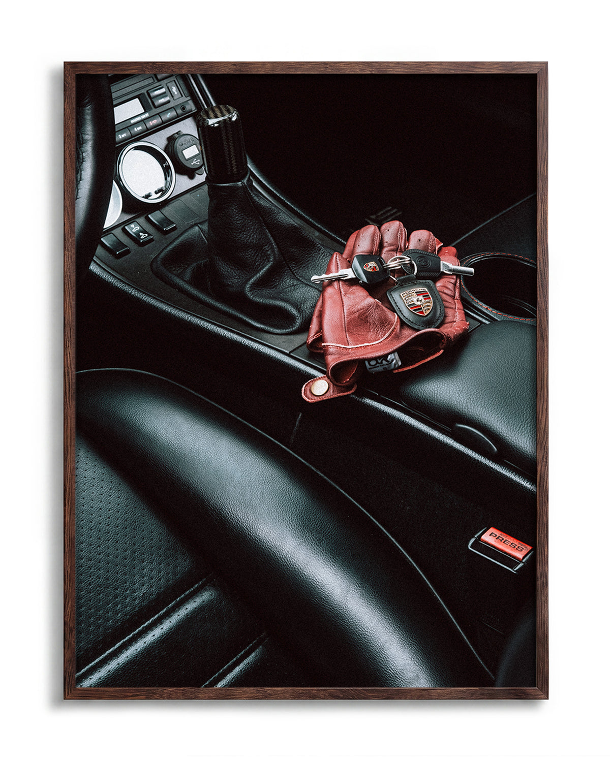 Scent of Leather - no background framed - walnut