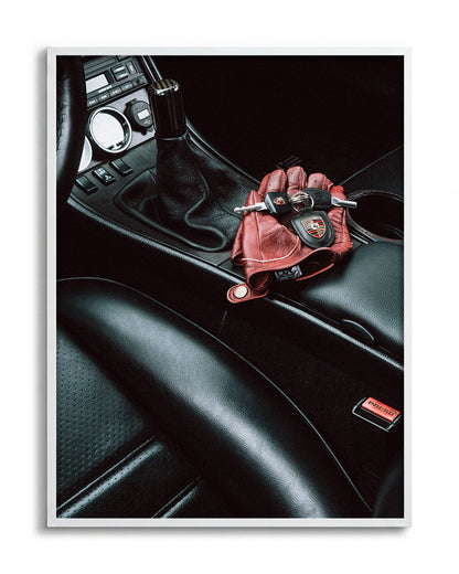 Scent of Leather - no background framed - white