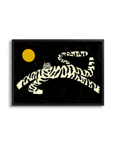 Sebastian Jumping - no background framed - black