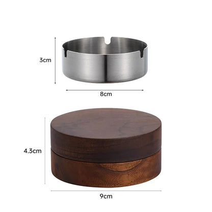 Solid Walnut & Stainless Steel Ash Tray