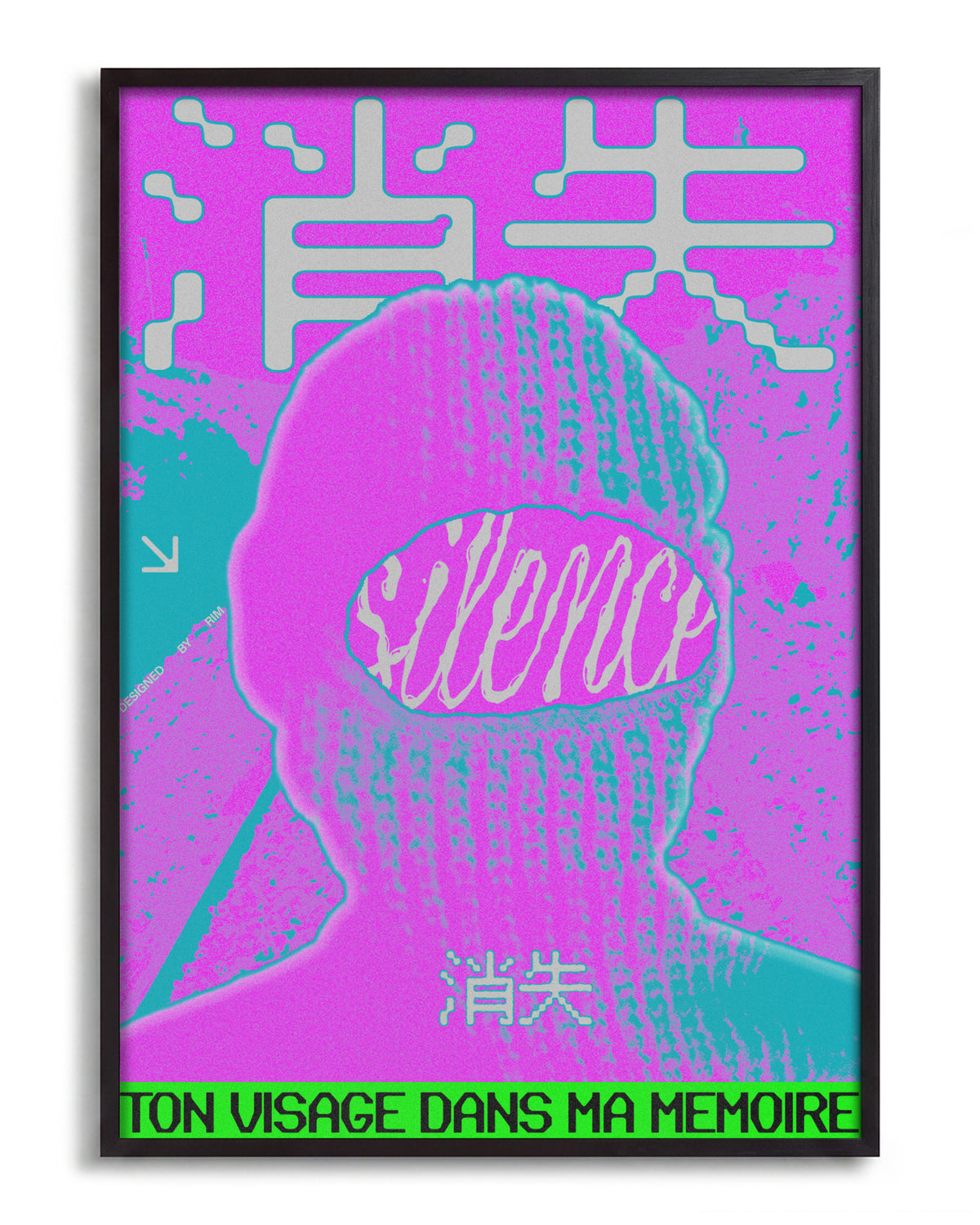 Silence - no background framed - black