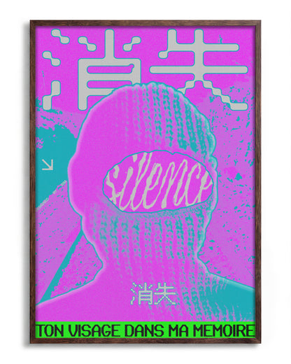 Silence - no background framed - walnut