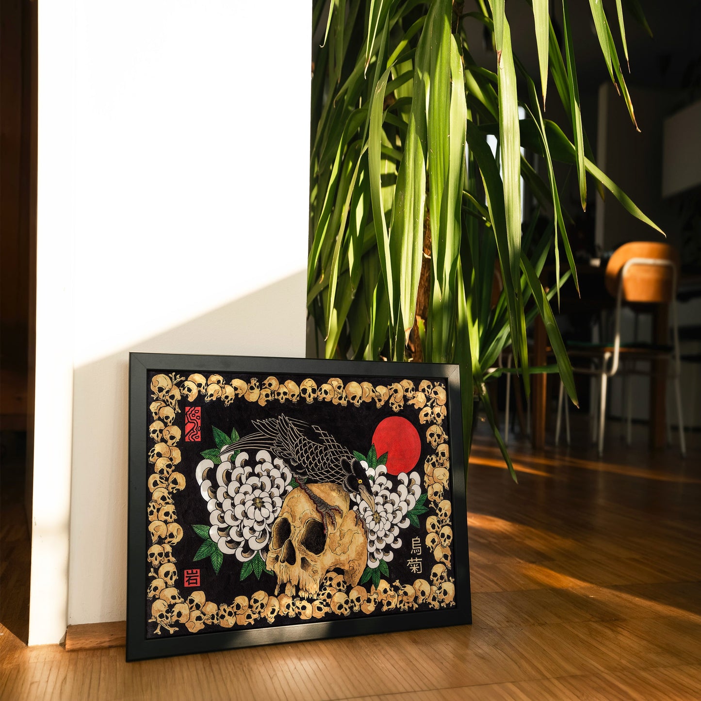 Skulls & Crow & Chrysanthemum