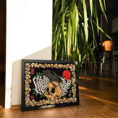 Skulls & Crow & Chrysanthemum