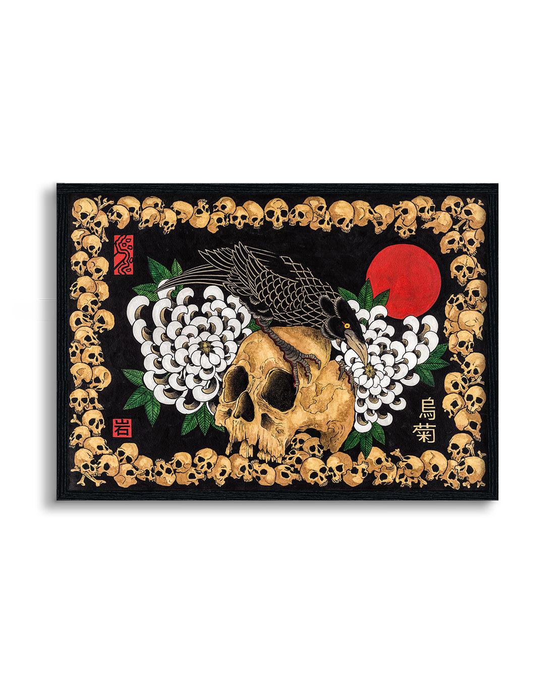 Skulls & Crow & Chrysanthemum