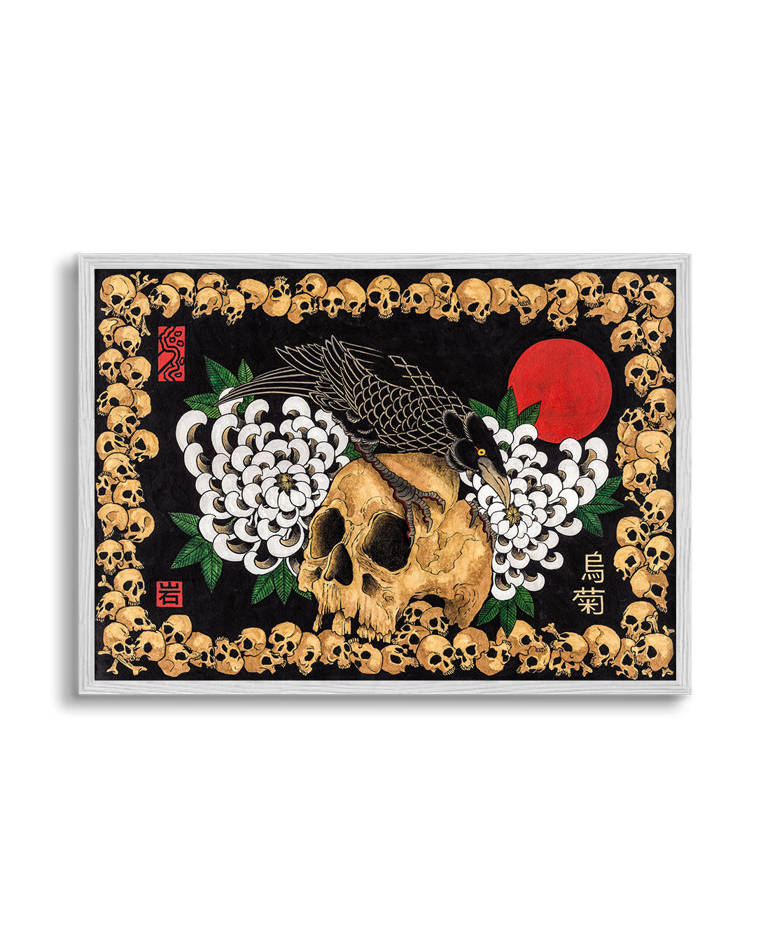 Skulls & Crow & Chrysanthemum