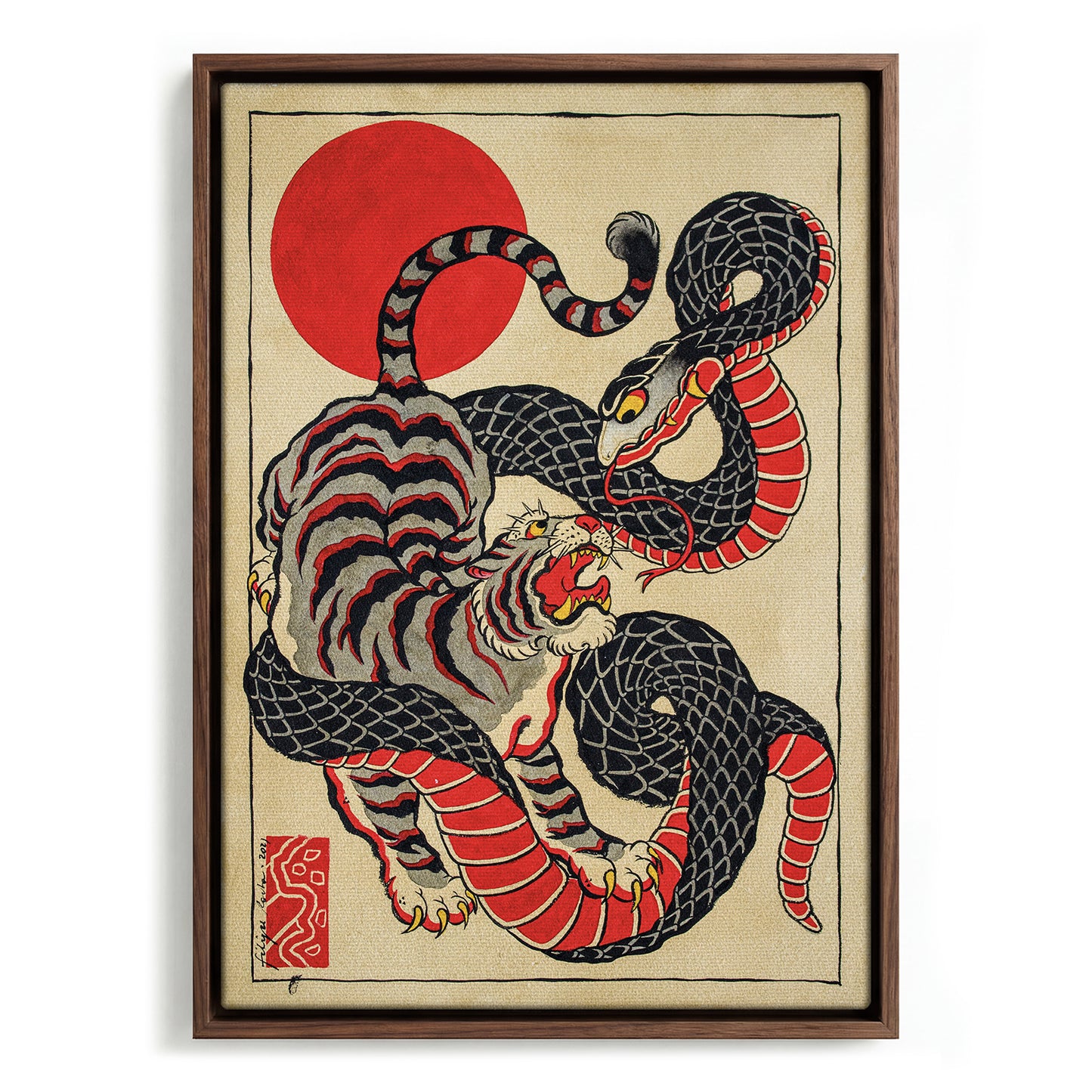 Snake and tiger canvas