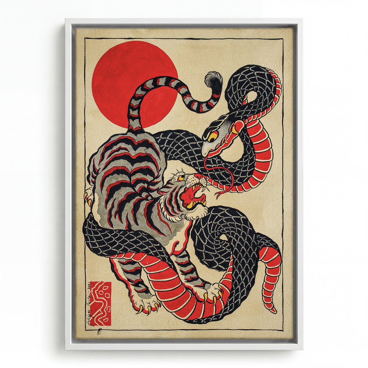 Snake and tiger canvas