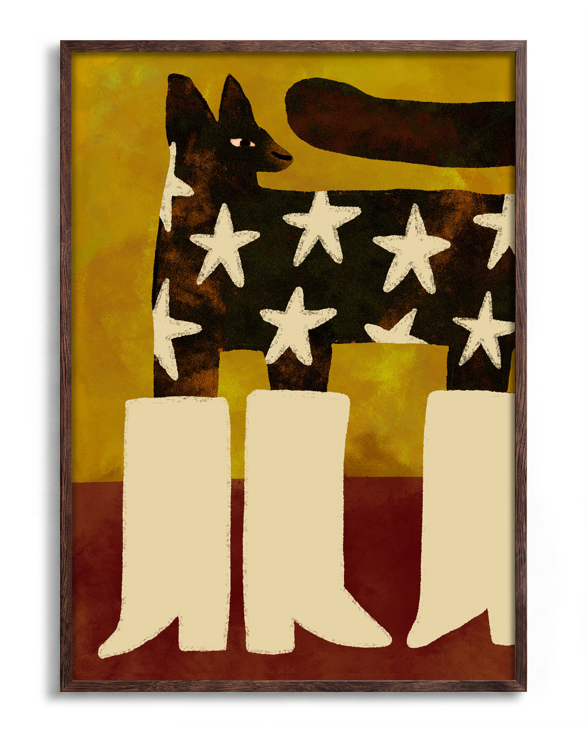 Star Lynx - no background framed - walnut