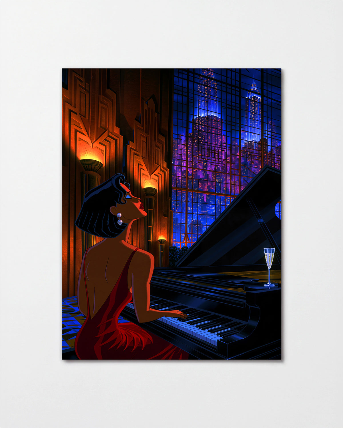 Swanky 14 retro city illustration print, unframed