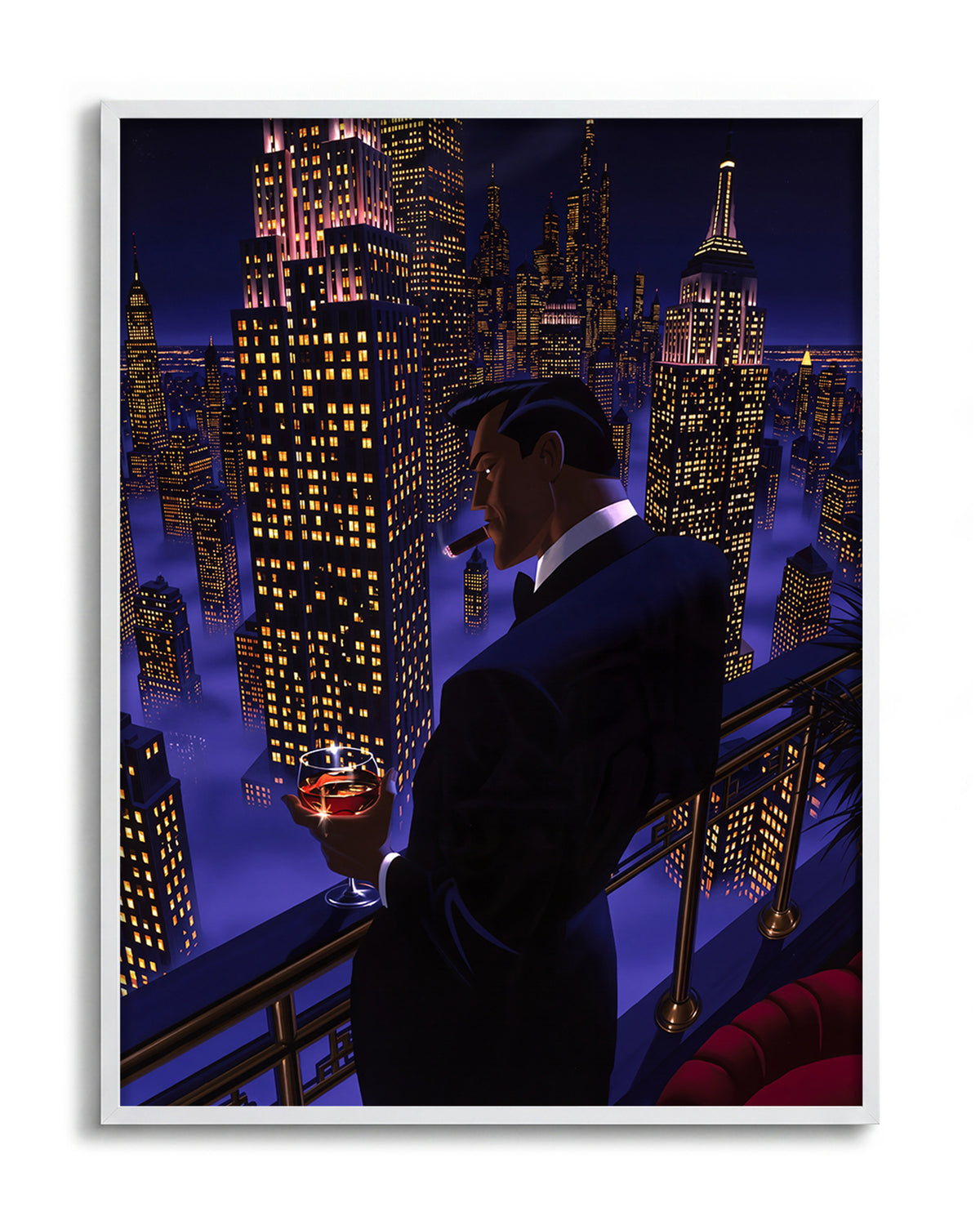 Swanky 8 - no background framed - white