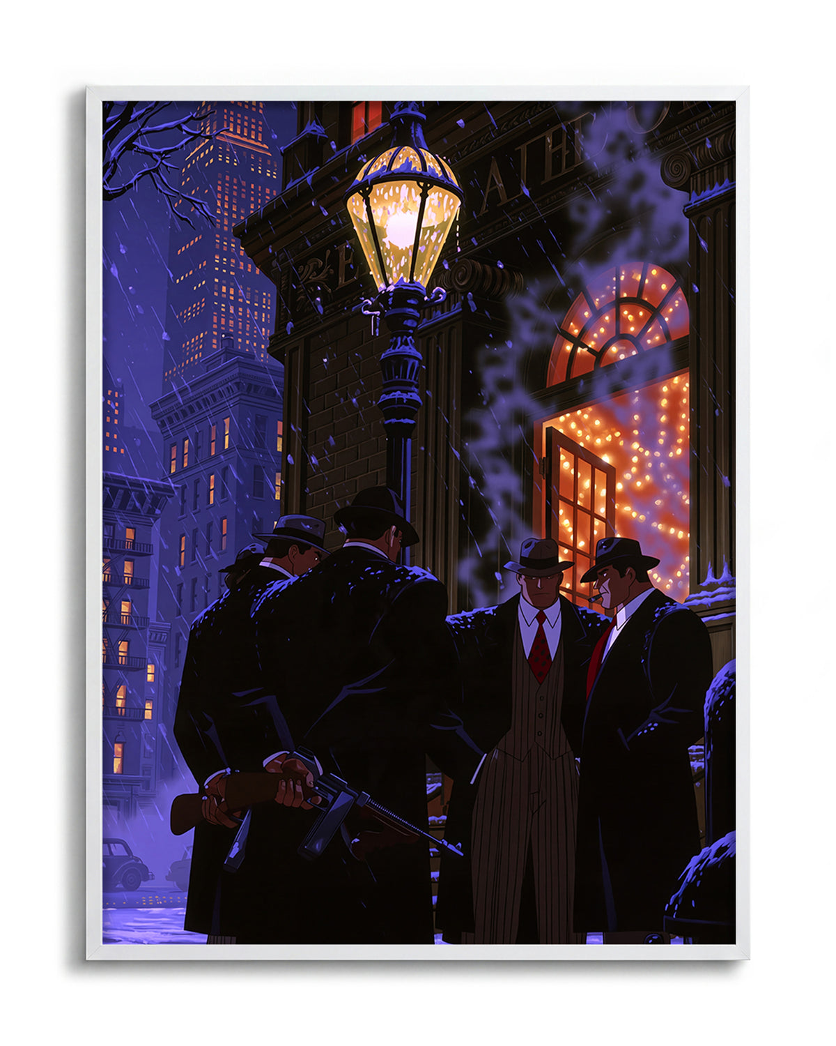 Swanky 9 - no background framed - white