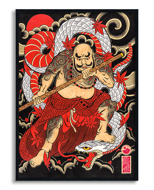 Tattooed Samurai & Snake
