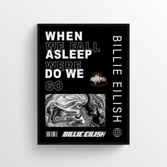 Billie Eilish when we fall asleep were do we go album poster framed