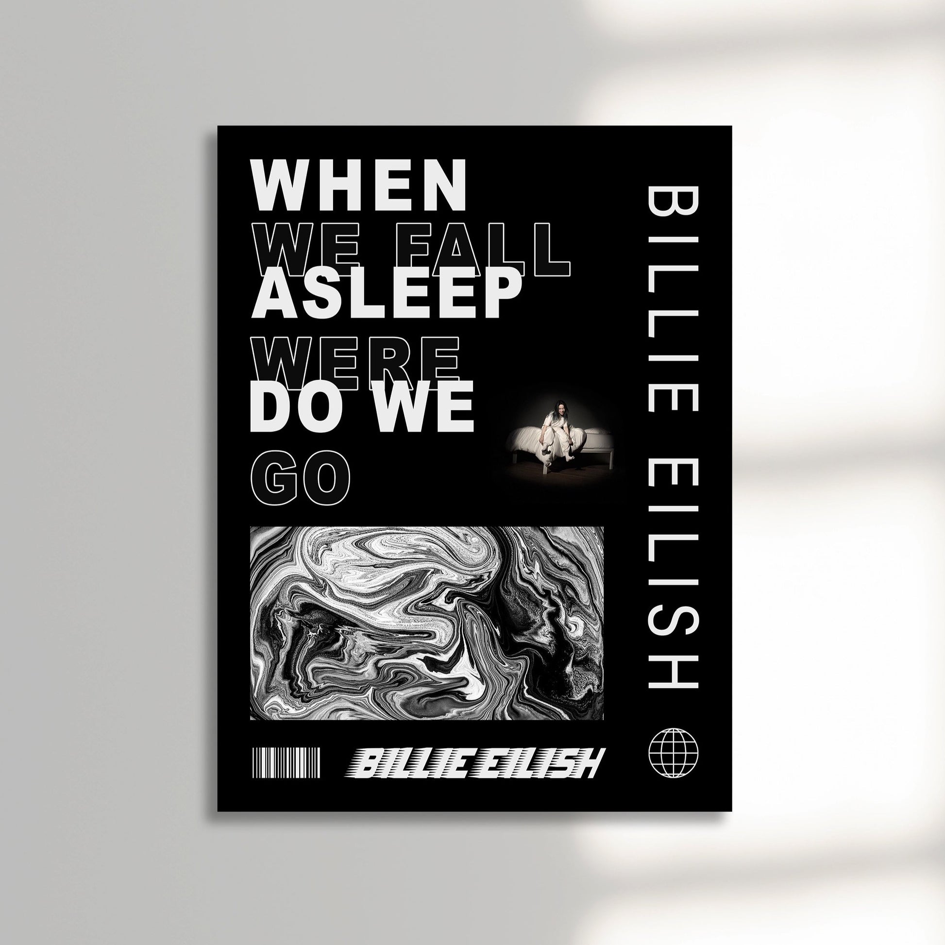 Billie Eilish when we fall asleep were do we go album poster unframed