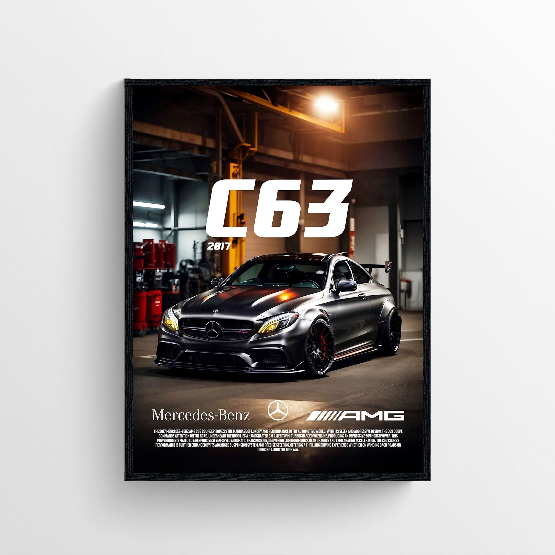 mercedes c63 AMG Black series car poster framed