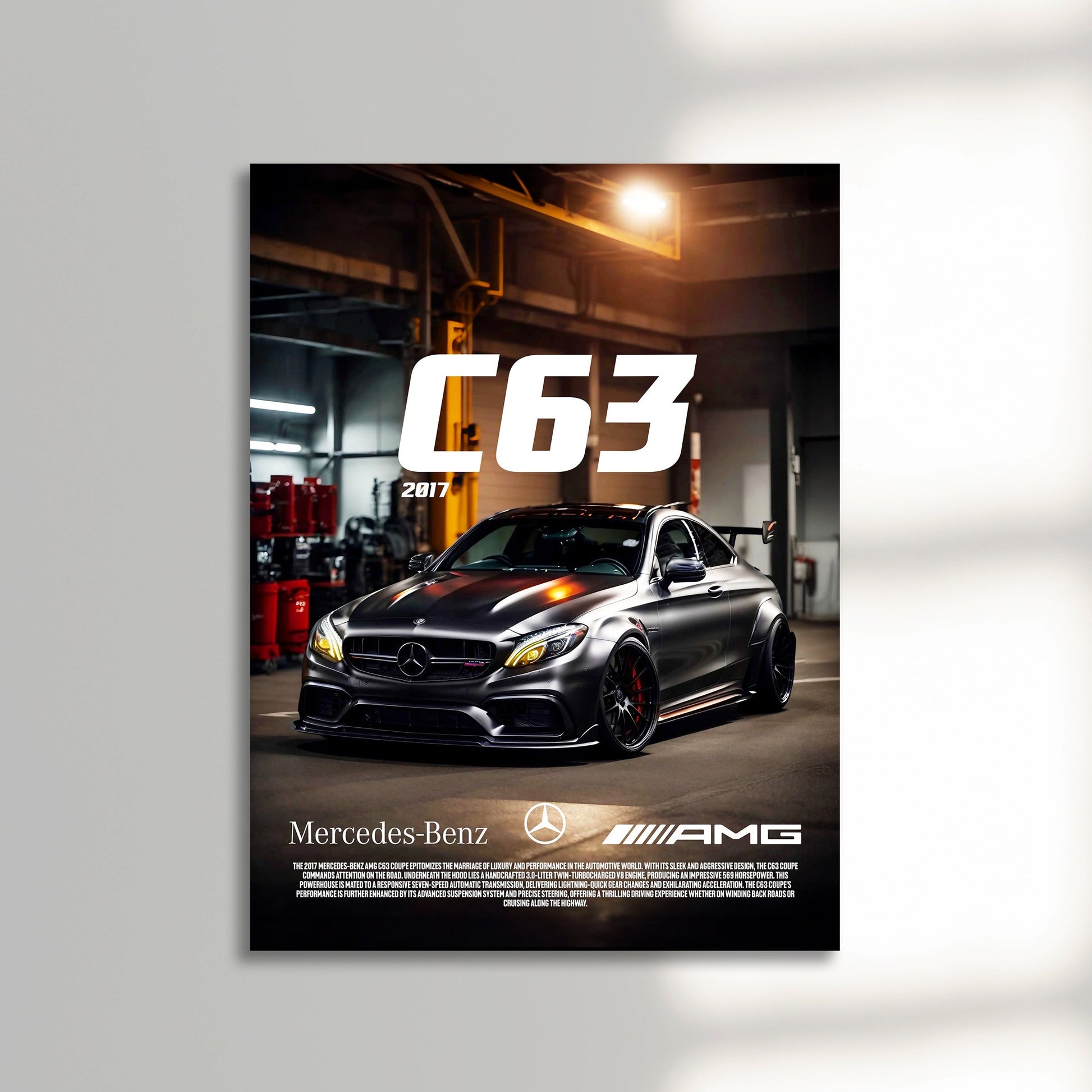 mercedes c63 AMG Black series car poster unframed