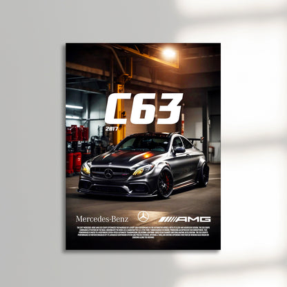 mercedes c63 AMG Black series car poster unframed