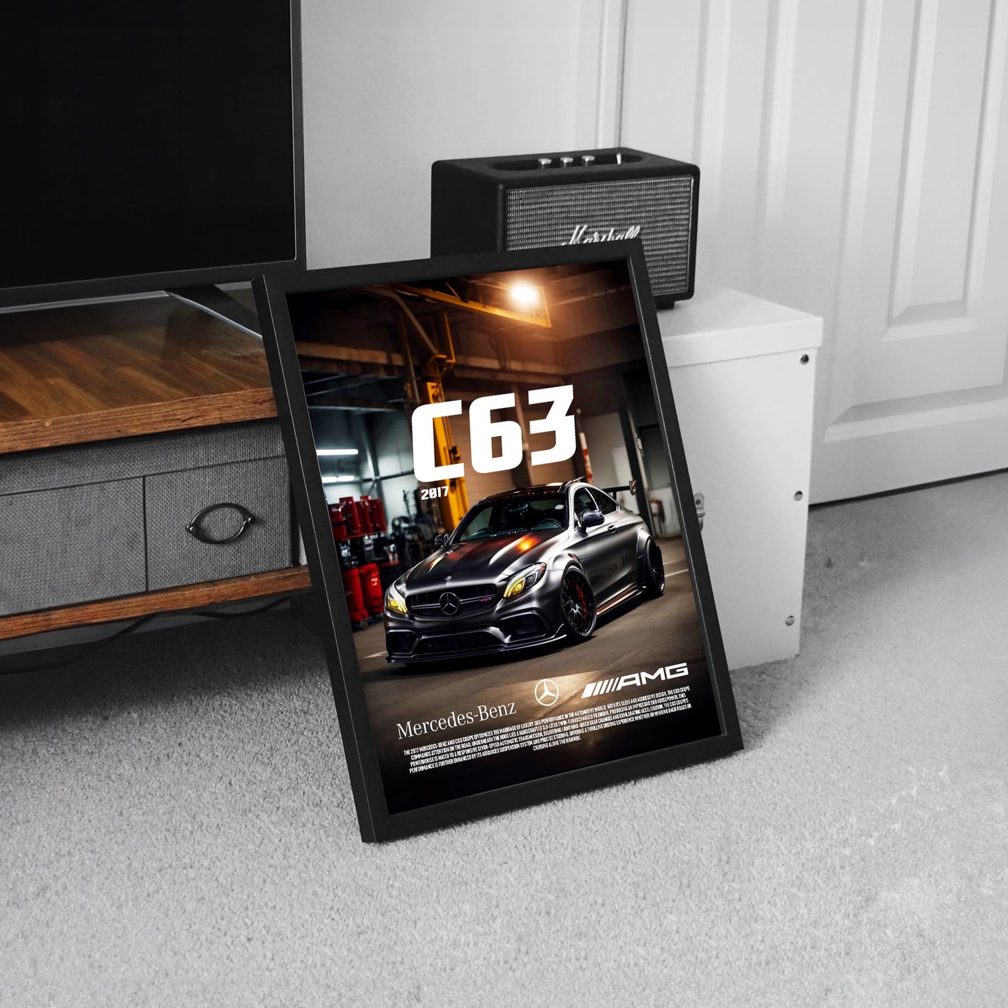 mercedes c63 AMG Black series car poster framed