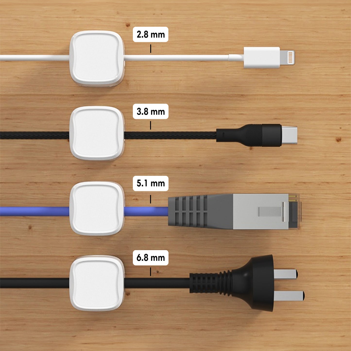 magnetic sticky desktop cable organiser 