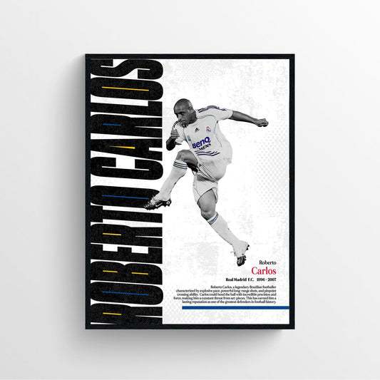 Roberto carlos real madrid football poster