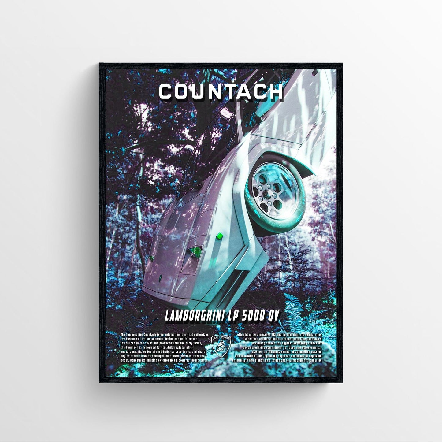 Lamborghini Countach retro car poster