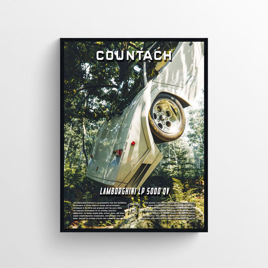 Lamborghini Countach retro car poster