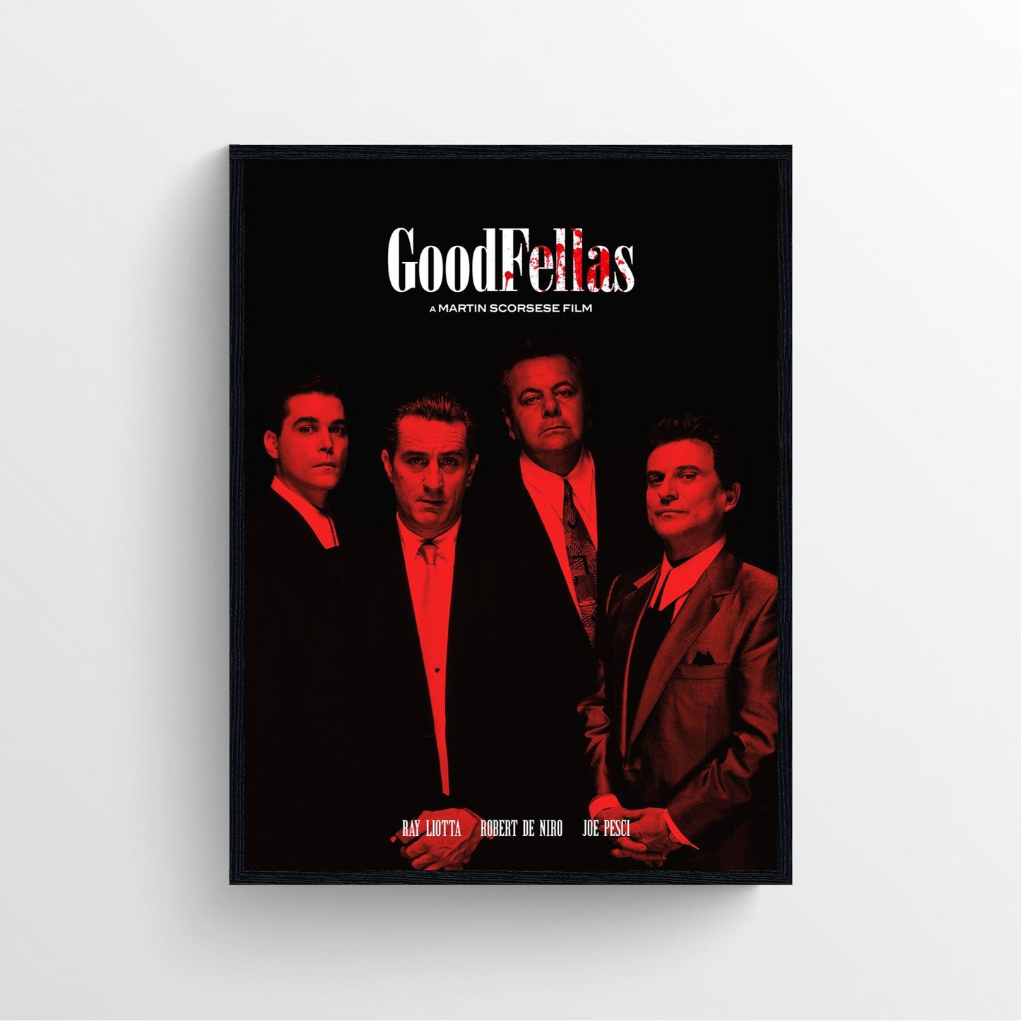 Goodfellas black and red movie poster framed