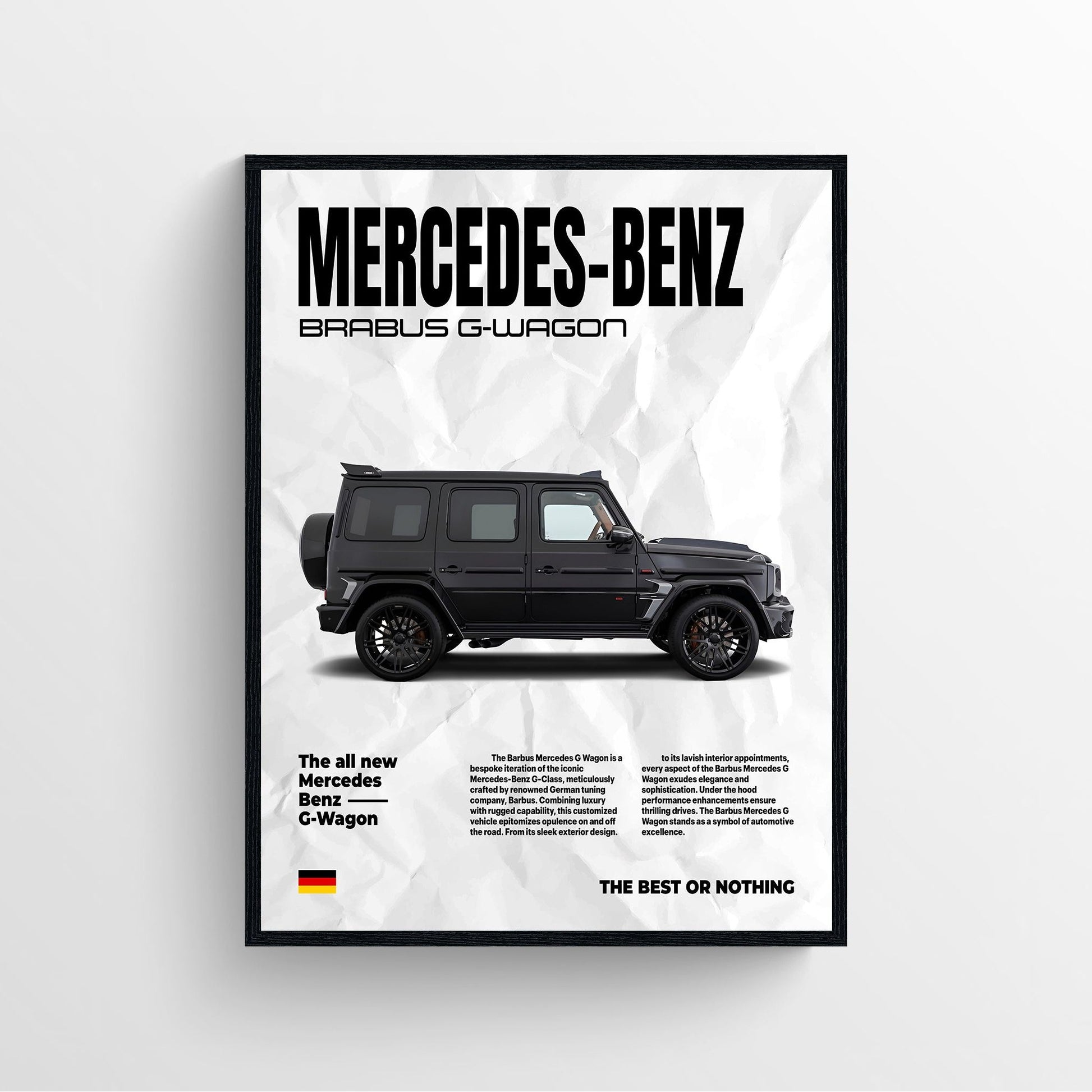 Mercedes G wagon car poster newspaper framed