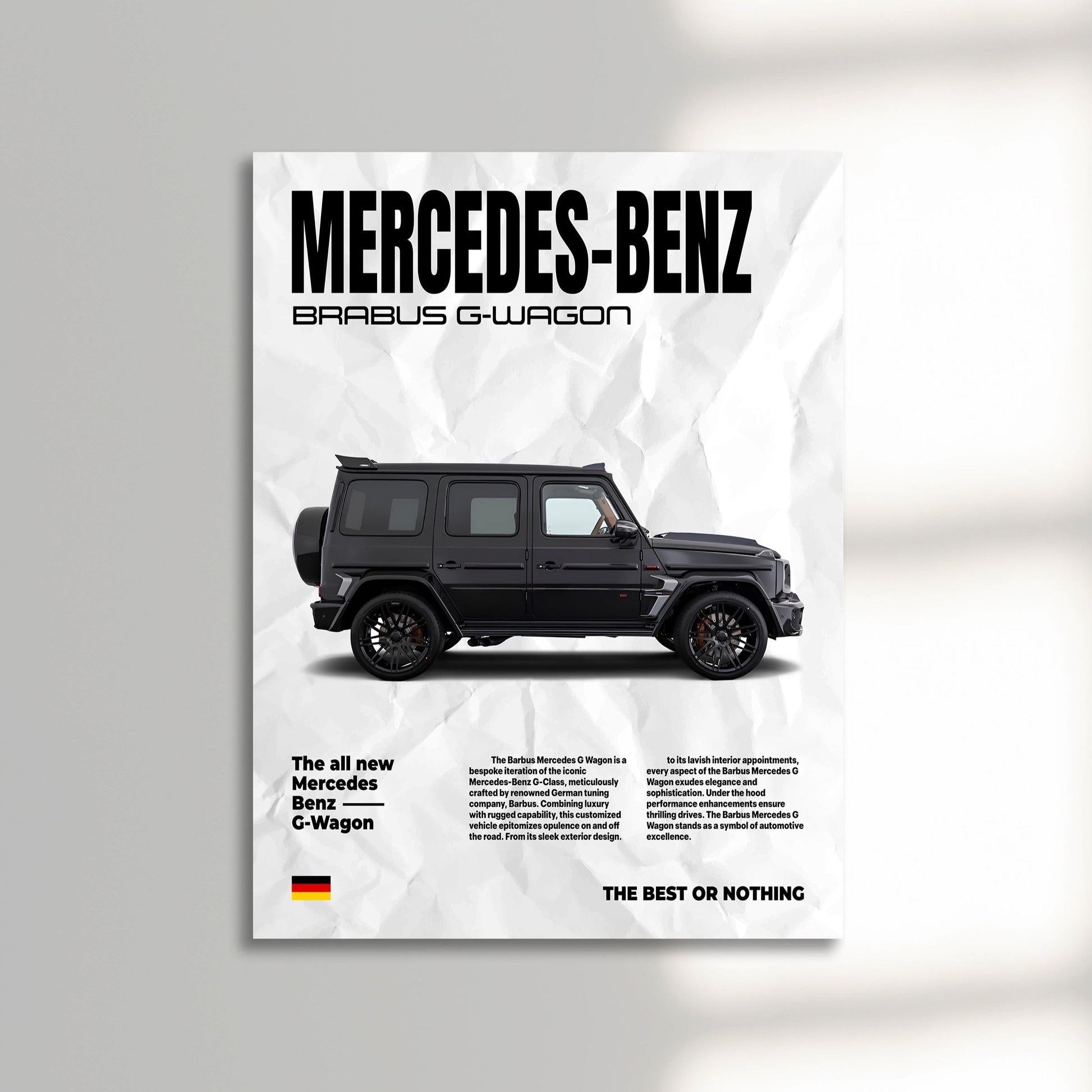 Mercedes G wagon car poster newspaper unframed