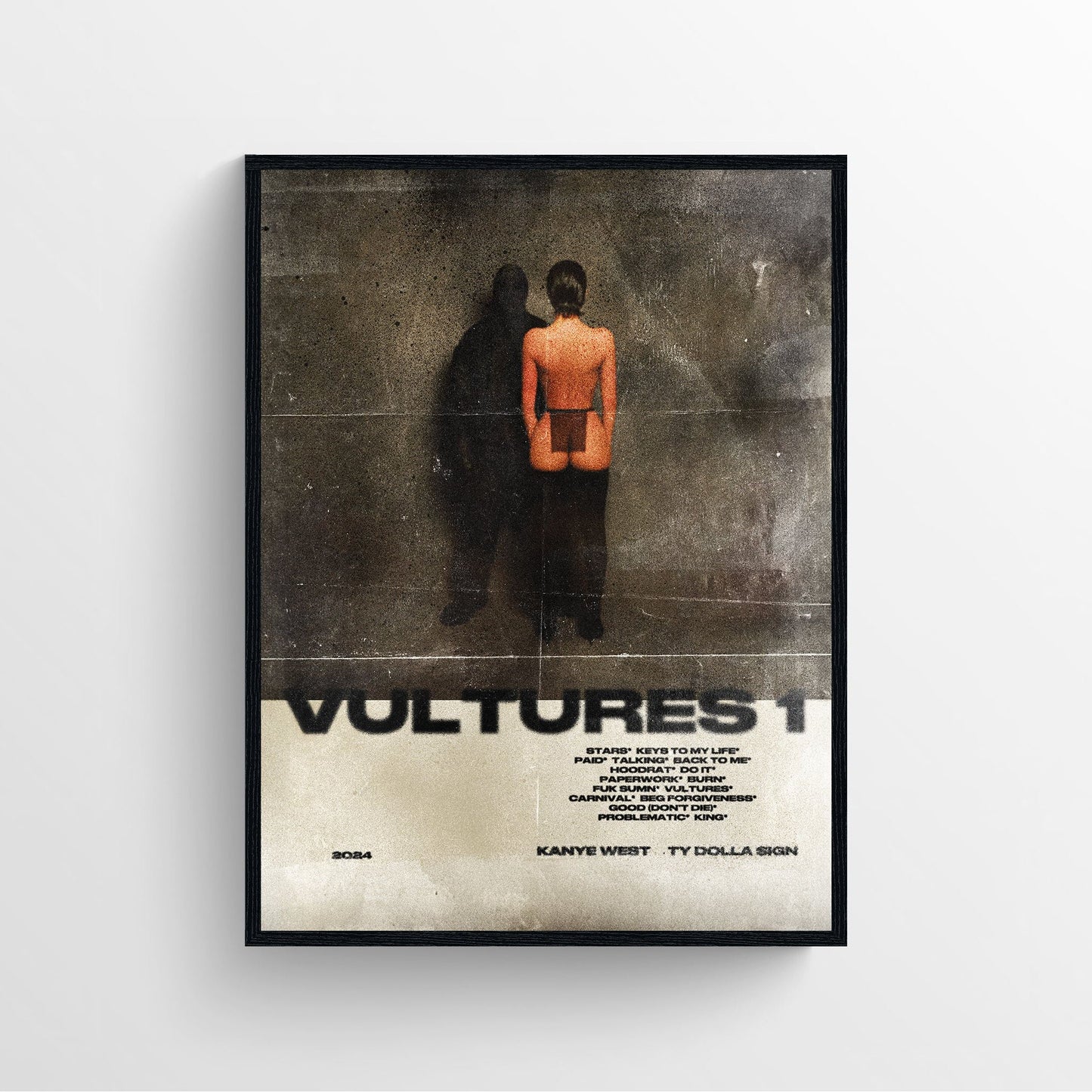 Kanye West x ty Dolla sign vultures album cover poster framed