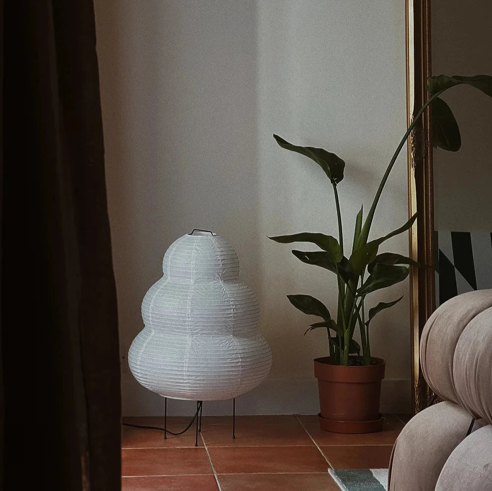 Tall Japanese Rice Paper Lamp