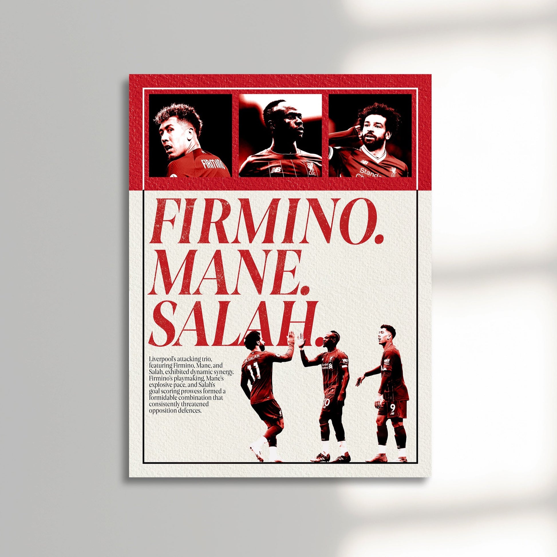 firmino Mane Salah liverpool fc football poster unframed