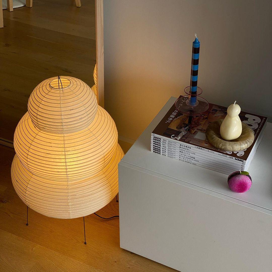 Tall Japanese Rice Paper Lamp