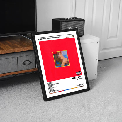 Kanye West my beautiful dark twisted fantasy album cover poster framed