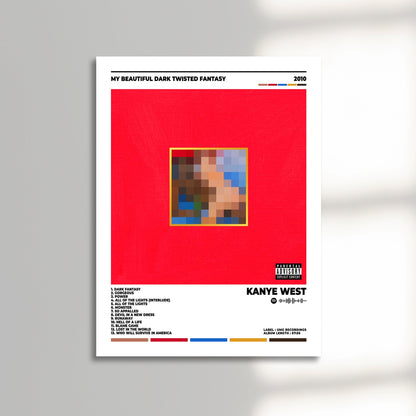 Kanye West my beautiful dark twisted fantasy album cover poster unframed