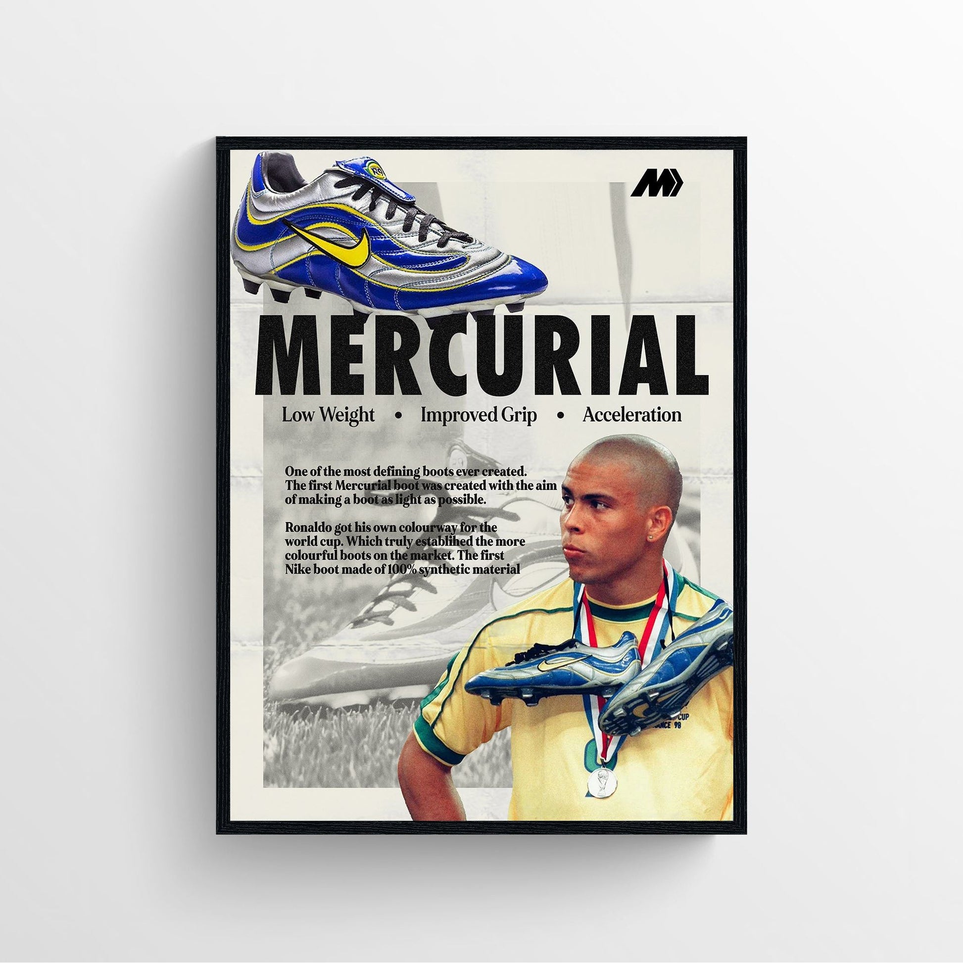 r9 mercurial vintage football boot poster