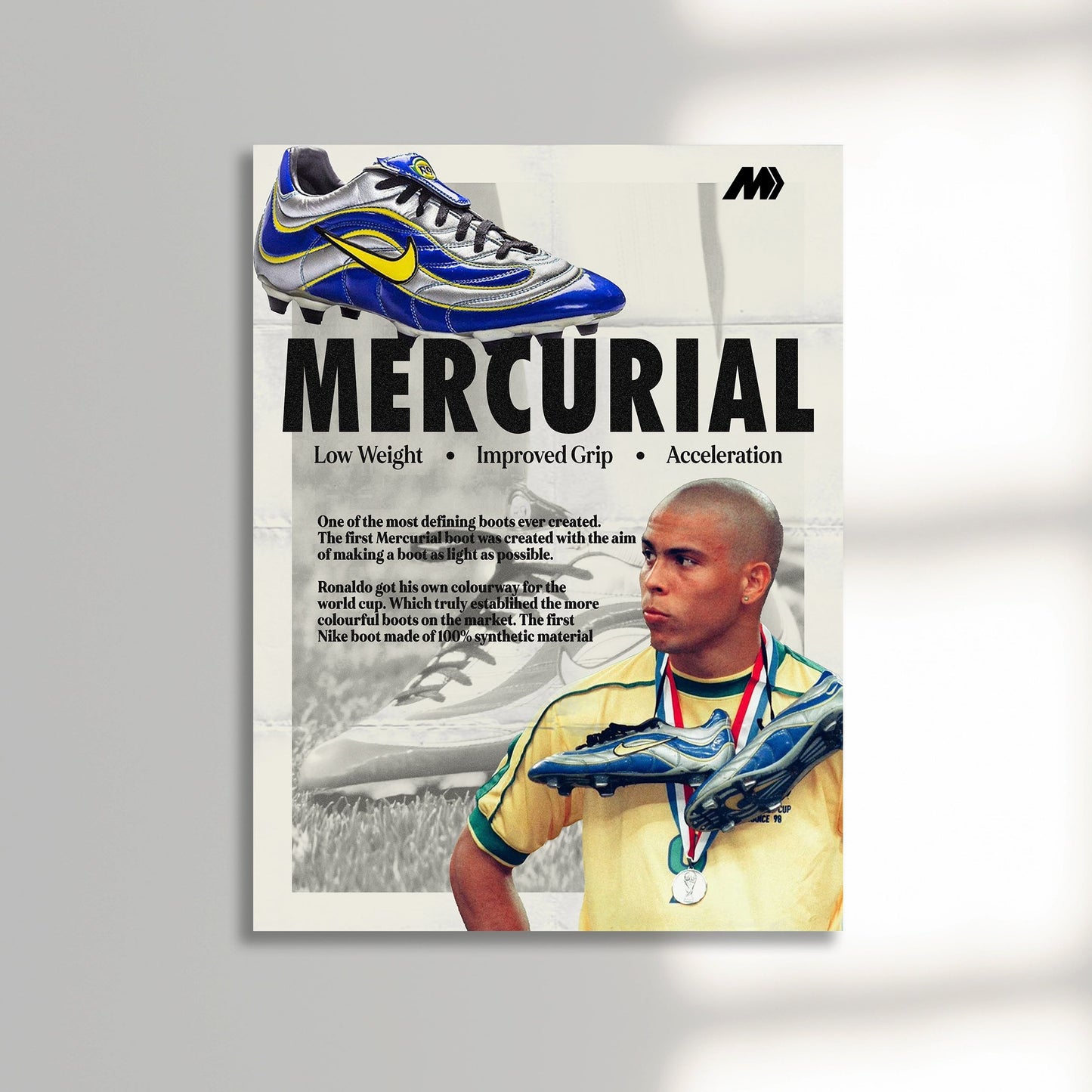 r9 mercurial vintage football boot poster